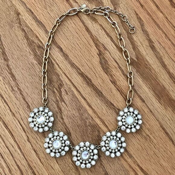 J.Crew | Rhinestone Statement Pendant Necklace | 18” Adjustable - Picture 1 of 3